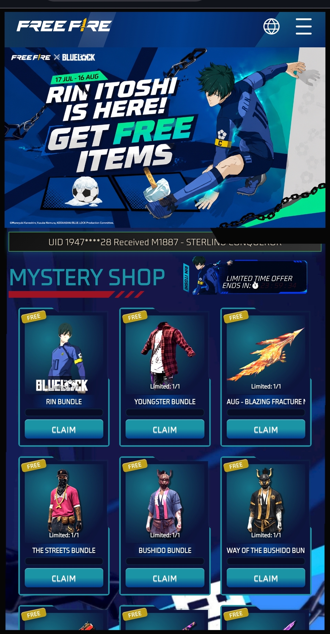 FF BLUELOCK TRUE ID